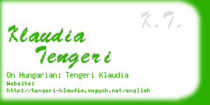 klaudia tengeri business card